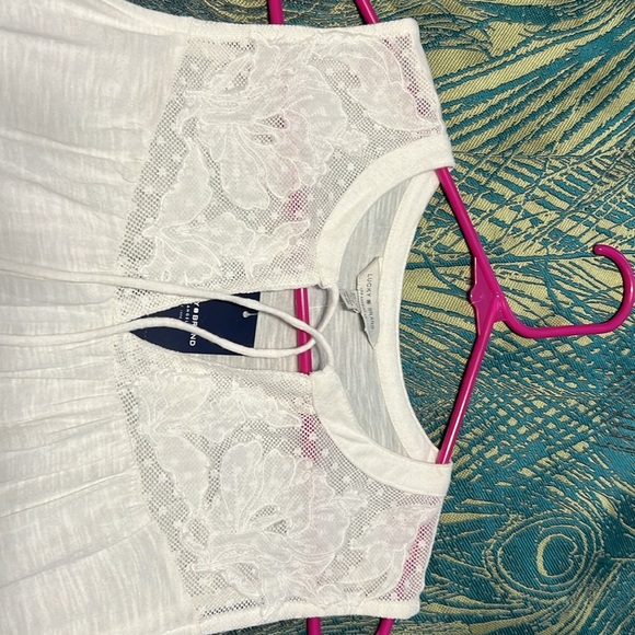 NWT Lucky Brand White Sleeveless Tank Top w/ Lace size XS - Picture 3 of 6
